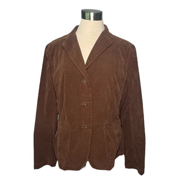 Lands’ End Brown Corduroy Blazer Size 16 - Picture 1 of 5